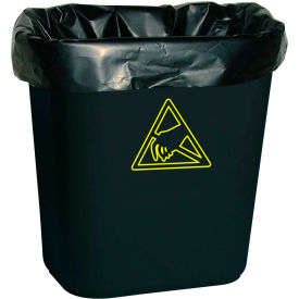 Conductive Trash Liners WBASLB Black, 7-10 Gal, 100 Liners/Pack