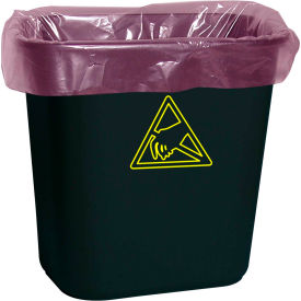 Dissipative Anti-Static Liners Pink, 7-10 Gal, 100 Liners/Pack