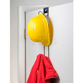 Over The Door 2 Hook Hard Hat Coat and Purse Rack, 3"L X 4-3/4"W X 19"H