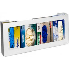 Top Loading Plastic Horizontal Glove Dispenser, Holds 4 Boxes, 11"H x 20"W x 4"D, White