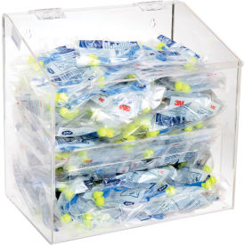 300 Pair Foam Ear Plug Dispenser, Clear Plastic 11-3/4"L