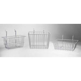 White Wire Basket, 12"L X 12"W X 4"H