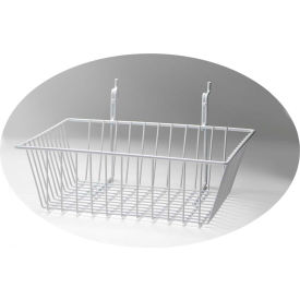 White Wire Basket, 12"L X 12"W X 8"H