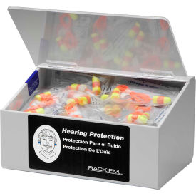 60 Pair Ear Plug Dispenser With Lid, Holds 10 Pair Safety Glasses, 6"L