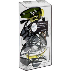 20 Pair Safety Glass Dispenser, Clear Acrylic With Lid and Door, 7-3/4"L
