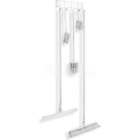 Utility/Sanitation Hook Rack, White, 17-1/4", 5 Hooks