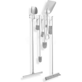 Utility/Sanitation Hook Rack, White, 26-5/8", 12 Hooks