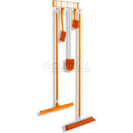 Utility/Sanitation Hook Rack, Orange, 17-1/4", 5 Hooks