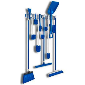 Horizon Utility/Sanitation Hook Rack, Blue, 36-3/8", 16 Hooks