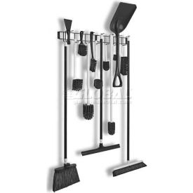 Utility/Sanitation Hook Rack, Black, 36-3/8", 16 Hooks