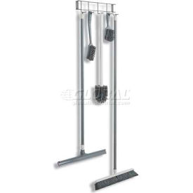 Utility/Sanitation Hook Rack, Gray, 17-1/4", 5 Hooks