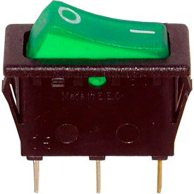 Rocker Switch, 125V, 20A, Black with Green Light, For Garland