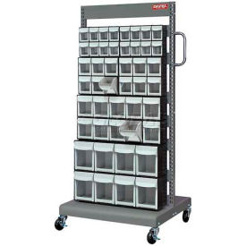Flip Out Bin Mobile Cart with 46 Flip Out Bins