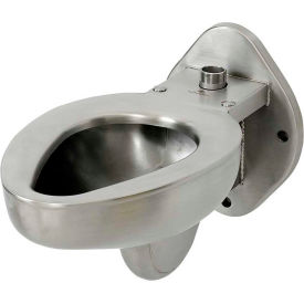 Blowout Jet Wall Mounted Toilet W/Top Spud, Stainless Steel Finish