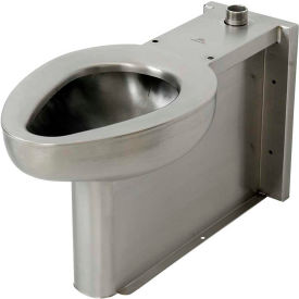 Siphon Jet Floor Mounted Toilet W/Top Spud, Stainless Steel Finish