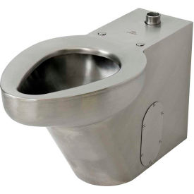Top Siphon Jet Floor Mounted Toilet W/Top Spud, Stainless Steel Finish