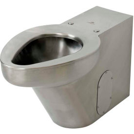 Siphon Jet Floor Mounted Toilet with Back Spud, Stainless Steel Finish