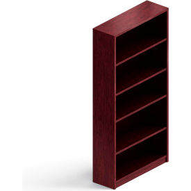 Bookcase, 4 Shelves - 72"H - Quartered Mahogany - Genoa Series