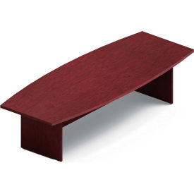 Boardroom Table - Boat Shaped - Laminate - 120"L x 48"W - Quartered Mahogany