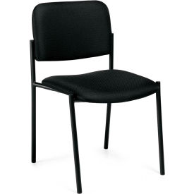 Armless Stack Chair - Fabric - Black