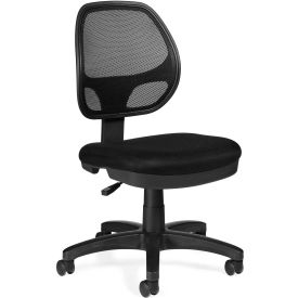 Mesh Back Armless Task Chair - Fabric - Black