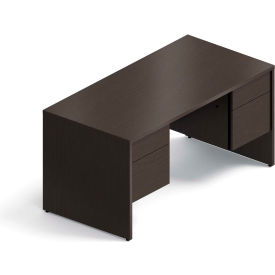 Wood Desk - Double Pedestal - 60" - Dark Espresso