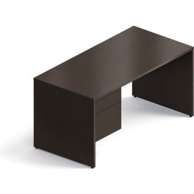 Wood Desk - Left Pedestal - 60" - Dark Espresso - Genoa Series