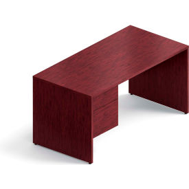 Wood Desk with Left Pedestal - 60" - Quartered Mahogany