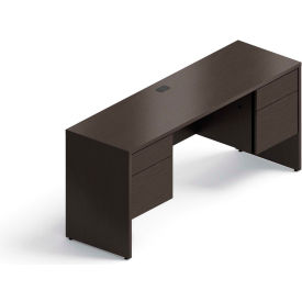 Credenza - Double Pedestal - 66" - Dark Espresso - Genoa