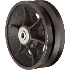 4" x 2" V-Groove Iron Wheel with Roller Bearing for 1/2" Axle - VIR-0420-08