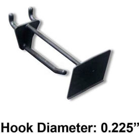 2" Opaque Plastic Pegboard Scan Hook, Black - Pkg Qty 50