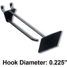 4" Opaque Plastic Pegboard Scan Hook, Black - Pkg Qty 50