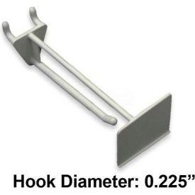 4" Opaque Plastic Pegboard Scan Hook, White - Pkg Qty 50