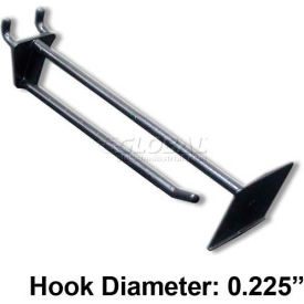 6" Opaque Plastic Pegboard Scan Hook, Black - Pkg Qty 50