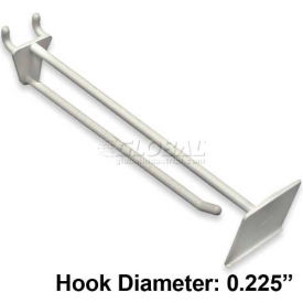 8" Opaque Plastic Pegboard Scan Hook, White - Pkg Qty 50