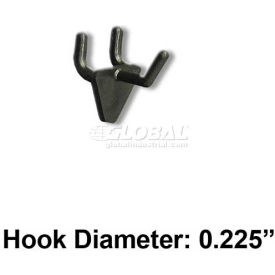 1" Opaque Plastic Hook, Black - Pkg Qty 50