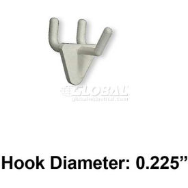 1" Opaque Plastic Hook, Clear - Pkg Qty 50