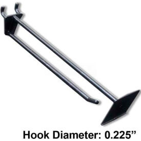 8" Opaque Plastic Pegboard Scan Hook, Black - Pkg Qty 50