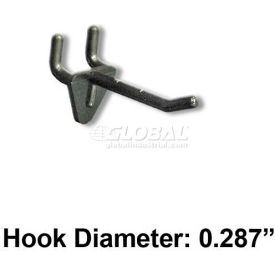2" Opaque Plastic Hook, Black - Package Quantity 50