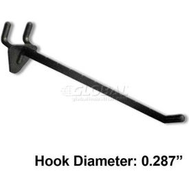6" Opaque Plastic Hook, Black - Pkg Qty 50