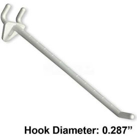 8" Opaque Plastic Hook, White - Pkg Qty 50