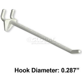 6" Opaque Plastic Hook, Clear - Pkg Qty 50