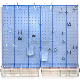 Pegboard Room Organizer Kit, Hardware Included, Blue Opaque ,1 Piece