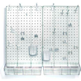 Pegboard Room Organizer Kit, Hardware Included, Clear Opaque ,1 Piece