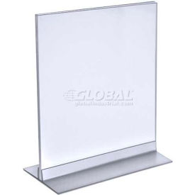 Global Approved Vertical/Horizontal Acrylic T-Stripe Sign Holder, 8.5" x 11" - Pkg Qty 10