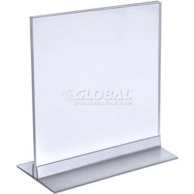 Vertical/Horizontal Acrylic T-Stripe Sign Holder, 8" x 10" - Pkg Qty 10