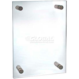 Acrylic Standoff Sign Holder W/ Caps, 8.5" x 14" ,1 Piece