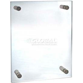 Acrylic Standoff Sign Holder with Caps, 11" x 17", 1 Piece