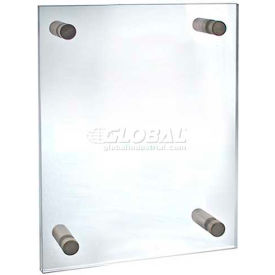 Acrylic Standoff Sign Holder with Caps, 8.5" x 11" ,1 Piece