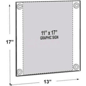 Acrylic Sign Holder W/ Suction Cups, 11" x 17" - Pkg Qty 2